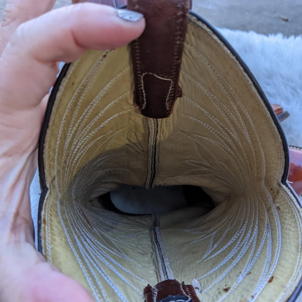 Dan Post Women's Brown Leather Golden Spur Tall Boots Size 7.5 - Picture 3 of 6